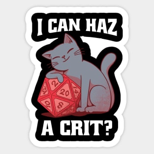 D&D Cat I can haz a crit Sticker